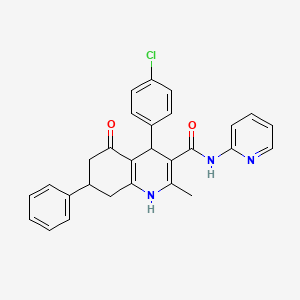 4-(4-chlorophenyl)-2-methyl-5-oxo-7-phenyl-N-2-pyridinyl-1,4,5,6,7,8-hexahydro-3-quinolinecarboxamide