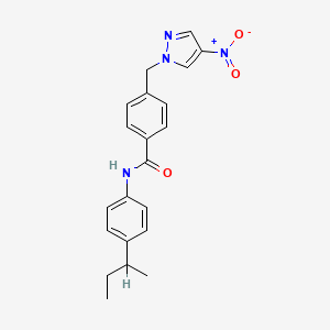 molecular formula C21H22N4O3 B4341263 N-[4-(SEC-BUTYL)PHENYL]-4-[(4-NITRO-1H-PYRAZOL-1-YL)METHYL]BENZAMIDE 