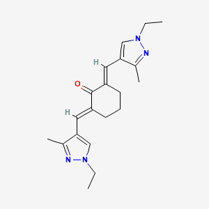 molecular formula C20H26N4O B4341282 2,6-BIS[(E)-1-(1-ETHYL-3-METHYL-1H-PYRAZOL-4-YL)METHYLIDENE]-1-CYCLOHEXANONE 