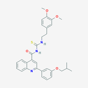 molecular formula C31H33N3O4S B4341306 N-(3,4-DIMETHOXYPHENETHYL)-N'-{[2-(3-ISOBUTOXYPHENYL)-4-QUINOLYL]CARBONYL}THIOUREA 