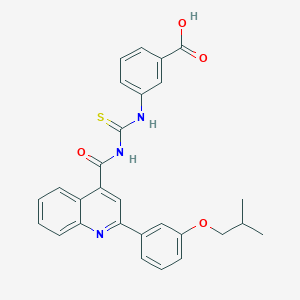 molecular formula C28H25N3O4S B4341313 3-{[({[2-(3-ISOBUTOXYPHENYL)-4-QUINOLYL]CARBONYL}AMINO)CARBOTHIOYL]AMINO}BENZOIC ACID 