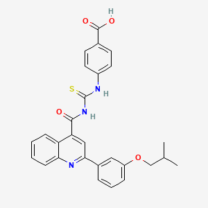 molecular formula C28H25N3O4S B4341321 4-{[({[2-(3-ISOBUTOXYPHENYL)-4-QUINOLYL]CARBONYL}AMINO)CARBOTHIOYL]AMINO}BENZOIC ACID 