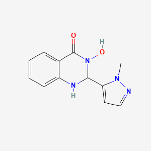 molecular formula C12H12N4O2 B4341330 3-hydroxy-2-(1-methyl-1H-pyrazol-5-yl)-2,3-dihydro-4(1H)-quinazolinone 