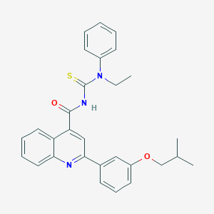 N-[ethyl(phenyl)carbamothioyl]-2-[3-(2-methylpropoxy)phenyl]quinoline-4-carboxamide