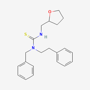 molecular formula C21H26N2OS B4341356 N-benzyl-N-(2-phenylethyl)-N'-(tetrahydro-2-furanylmethyl)thiourea 