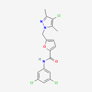 5-[(4-chloro-3,5-dimethyl-1H-pyrazol-1-yl)methyl]-N-(3,5-dichlorophenyl)-2-furamide