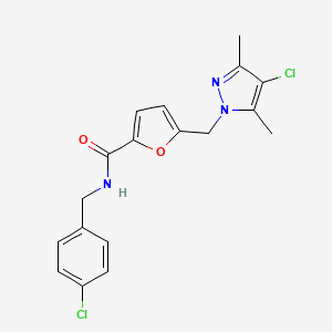 N-(4-chlorobenzyl)-5-[(4-chloro-3,5-dimethyl-1H-pyrazol-1-yl)methyl]-2-furamide