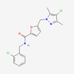 N-(2-chlorobenzyl)-5-[(4-chloro-3,5-dimethyl-1H-pyrazol-1-yl)methyl]-2-furamide