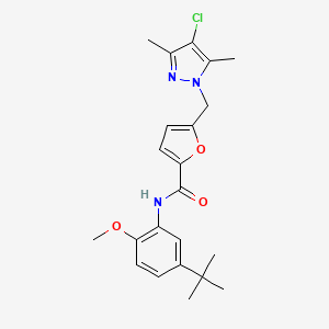 N-[5-(TERT-BUTYL)-2-METHOXYPHENYL]-5-[(4-CHLORO-3,5-DIMETHYL-1H-PYRAZOL-1-YL)METHYL]-2-FURAMIDE