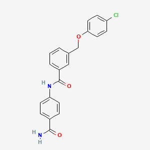 molecular formula C21H17ClN2O3 B4341425 N-[4-(aminocarbonyl)phenyl]-3-[(4-chlorophenoxy)methyl]benzamide 