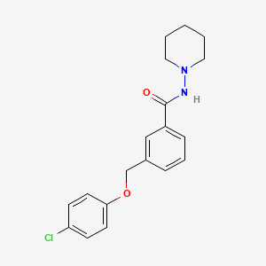 3-[(4-CHLOROPHENOXY)METHYL]-N-PIPERIDINOBENZAMIDE