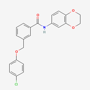 3-[(4-chlorophenoxy)methyl]-N-(2,3-dihydro-1,4-benzodioxin-6-yl)benzamide