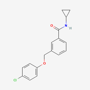 molecular formula C17H16ClNO2 B4341439 3-[(4-chlorophenoxy)methyl]-N-cyclopropylbenzamide 