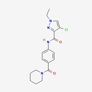 4-CHLORO-1-ETHYL-N~3~-[4-(PIPERIDINOCARBONYL)PHENYL]-1H-PYRAZOLE-3-CARBOXAMIDE