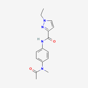 molecular formula C15H18N4O2 B4341470 N-{4-[acetyl(methyl)amino]phenyl}-1-ethyl-1H-pyrazole-3-carboxamide 