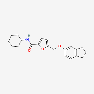 molecular formula C21H25NO3 B4341475 N-cyclohexyl-5-[(2,3-dihydro-1H-inden-5-yloxy)methyl]-2-furamide 