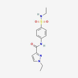 molecular formula C14H18N4O3S B4341484 1-ethyl-N-{4-[(ethylamino)sulfonyl]phenyl}-1H-pyrazole-3-carboxamide 