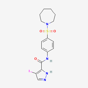 N-[4-(1-azepanylsulfonyl)phenyl]-4-iodo-1H-pyrazole-3-carboxamide