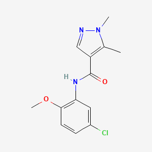 molecular formula C13H14ClN3O2 B4341547 N~4~-(5-CHLORO-2-METHOXYPHENYL)-1,5-DIMETHYL-1H-PYRAZOLE-4-CARBOXAMIDE 