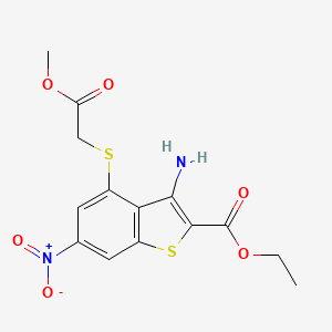 ethyl 3-amino-4-[(2-methoxy-2-oxoethyl)sulfanyl]-6-nitro-1-benzothiophene-2-carboxylate