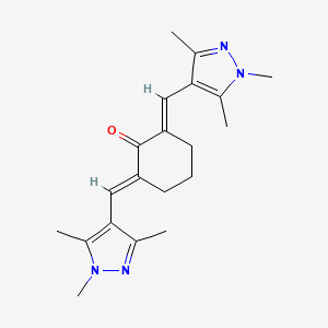 molecular formula C20H26N4O B4341571 2,6-BIS[(E)-1-(1,3,5-TRIMETHYL-1H-PYRAZOL-4-YL)METHYLIDENE]-1-CYCLOHEXANONE 