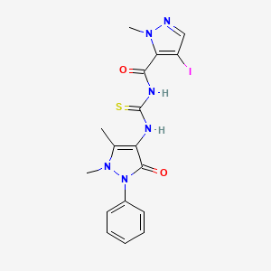 N-(1,5-DIMETHYL-3-OXO-2-PHENYL-2,3-DIHYDRO-1H-PYRAZOL-4-YL)-N'-[(4-IODO-1-METHYL-1H-PYRAZOL-5-YL)CARBONYL]THIOUREA