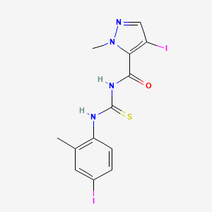 molecular formula C13H12I2N4OS B4341588 N-(4-IODO-2-METHYLPHENYL)-N'-[(4-IODO-1-METHYL-1H-PYRAZOL-5-YL)CARBONYL]THIOUREA 