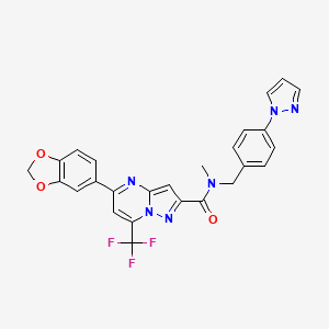 5-(1,3-BENZODIOXOL-5-YL)-N~2~-METHYL-N~2~-[4-(1H-PYRAZOL-1-YL)BENZYL]-7-(TRIFLUOROMETHYL)PYRAZOLO[1,5-A]PYRIMIDINE-2-CARBOXAMIDE