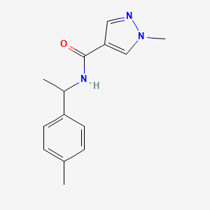 molecular formula C14H17N3O B4341612 1-methyl-N-[1-(4-methylphenyl)ethyl]-1H-pyrazole-4-carboxamide 