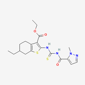 ethyl 6-ethyl-2-[({[(1-methyl-1H-pyrazol-5-yl)carbonyl]amino}carbothioyl)amino]-4,5,6,7-tetrahydro-1-benzothiophene-3-carboxylate