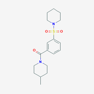 molecular formula C18H26N2O3S B434167 4-Methyl-1-[3-(1-piperidinylsulfonyl)benzoyl]piperidine CAS No. 352668-19-0