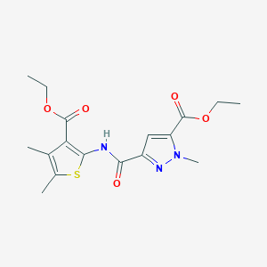 ethyl 3-({[3-(ethoxycarbonyl)-4,5-dimethyl-2-thienyl]amino}carbonyl)-1-methyl-1H-pyrazole-5-carboxylate