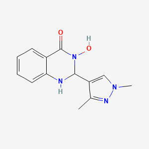 molecular formula C13H14N4O2 B4341689 2-(1,3-dimethyl-1H-pyrazol-4-yl)-3-hydroxy-2,3-dihydro-4(1H)-quinazolinone 