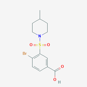 molecular formula C13H16BrNO4S B434174 4-Bromo-3-[(4-methylpiperidin-1-yl)sulfonyl]benzoic acid CAS No. 415712-07-1