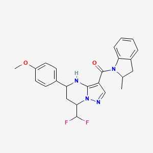 [7-(difluoromethyl)-5-(4-methoxyphenyl)-4,5,6,7-tetrahydropyrazolo[1,5-a]pyrimidin-3-yl](2-methyl-2,3-dihydro-1H-indol-1-yl)methanone