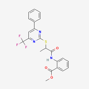 methyl 2-[(2-{[4-phenyl-6-(trifluoromethyl)-2-pyrimidinyl]sulfanyl}propanoyl)amino]benzoate