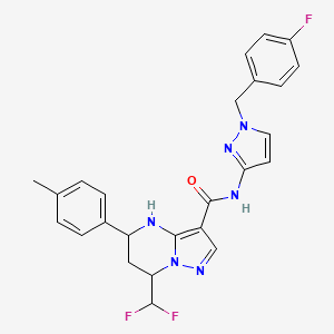 7-(DIFLUOROMETHYL)-N~3~-[1-(4-FLUOROBENZYL)-1H-PYRAZOL-3-YL]-5-(4-METHYLPHENYL)-4,5,6,7-TETRAHYDROPYRAZOLO[1,5-A]PYRIMIDINE-3-CARBOXAMIDE