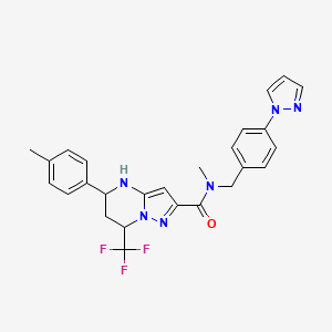 N~2~-METHYL-5-(4-METHYLPHENYL)-N~2~-[4-(1H-PYRAZOL-1-YL)BENZYL]-7-(TRIFLUOROMETHYL)-4,5,6,7-TETRAHYDROPYRAZOLO[1,5-A]PYRIMIDINE-2-CARBOXAMIDE