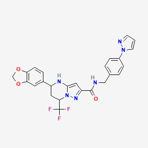 5-(1,3-benzodioxol-5-yl)-N-[4-(1H-pyrazol-1-yl)benzyl]-7-(trifluoromethyl)-4,5,6,7-tetrahydropyrazolo[1,5-a]pyrimidine-2-carboxamide