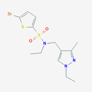 molecular formula C13H18BrN3O2S2 B4341788 5-bromo-N-ethyl-N-[(1-ethyl-3-methyl-1H-pyrazol-4-yl)methyl]-2-thiophenesulfonamide 