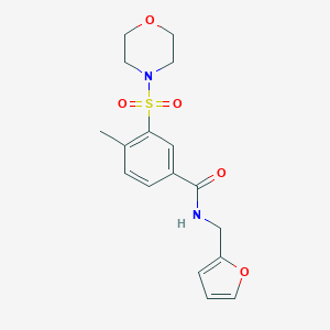 molecular formula C17H20N2O5S B434185 N-(2-furylmethyl)-4-methyl-3-(4-morpholinylsulfonyl)benzamide CAS No. 352668-30-5
