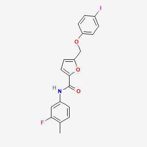 N-(3-fluoro-4-methylphenyl)-5-[(4-iodophenoxy)methyl]-2-furamide