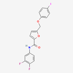 molecular formula C18H12F2INO3 B4341856 N-(3,4-difluorophenyl)-5-[(4-iodophenoxy)methyl]furan-2-carboxamide 