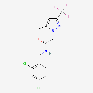 N-(2,4-dichlorobenzyl)-2-[5-methyl-3-(trifluoromethyl)-1H-pyrazol-1-yl]acetamide