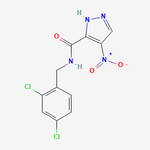 molecular formula C11H8Cl2N4O3 B4341925 N~3~-(2,4-DICHLOROBENZYL)-4-NITRO-1H-PYRAZOLE-3-CARBOXAMIDE 