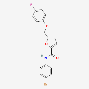 molecular formula C18H13BrFNO3 B4341932 N-(4-bromophenyl)-5-[(4-fluorophenoxy)methyl]furan-2-carboxamide 