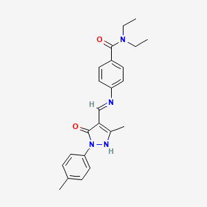 N,N-diethyl-4-({[3-methyl-1-(4-methylphenyl)-5-oxo-1,5-dihydro-4H-pyrazol-4-ylidene]methyl}amino)benzamide