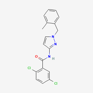 molecular formula C18H15Cl2N3O B4341962 2,5-DICHLORO-N-{1-[(2-METHYLPHENYL)METHYL]-1H-PYRAZOL-3-YL}BENZAMIDE 