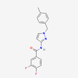 molecular formula C18H15F2N3O B4341966 3,4-difluoro-N-[1-(4-methylbenzyl)-1H-pyrazol-3-yl]benzamide 