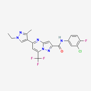 N-(3-chloro-4-fluorophenyl)-5-(1-ethyl-3-methyl-1H-pyrazol-4-yl)-7-(trifluoromethyl)pyrazolo[1,5-a]pyrimidine-2-carboxamide